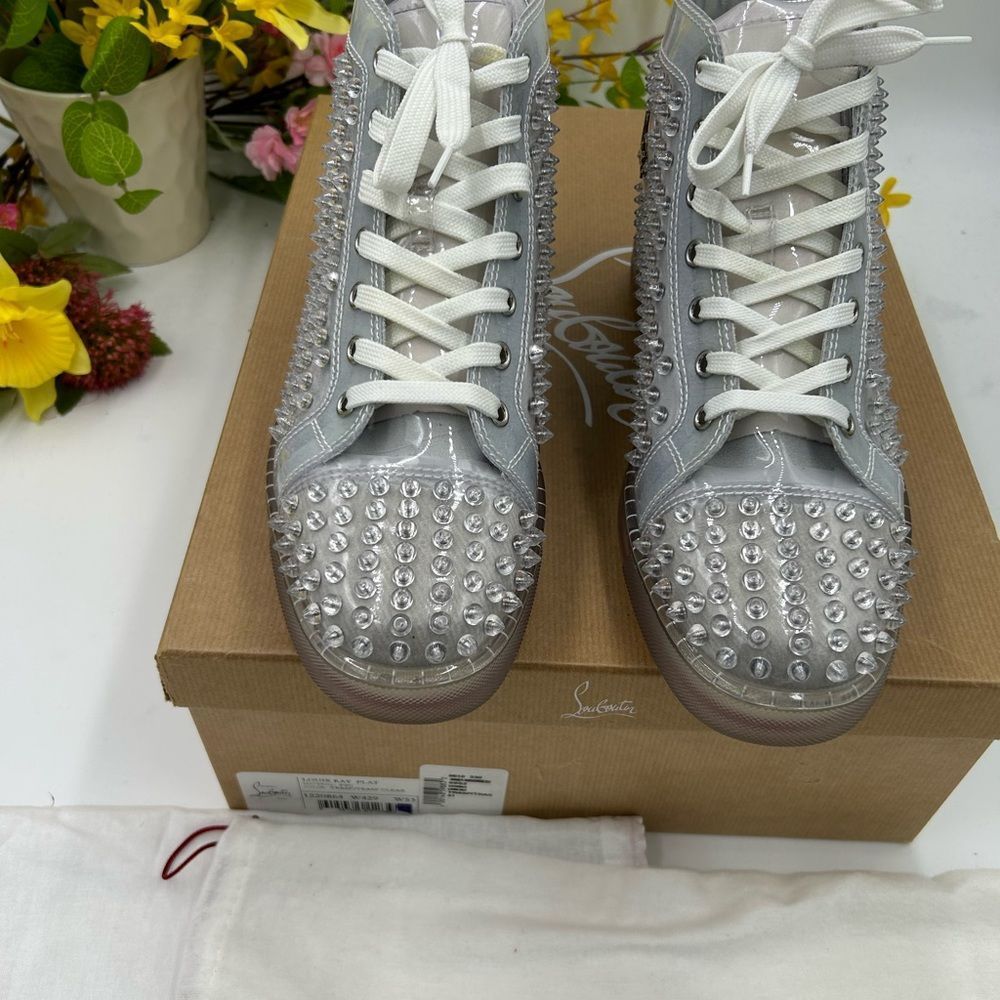 Men’s Christian Louboutin  spiked  high top sneakers size 41 made in Italy - Picture 4 of 12